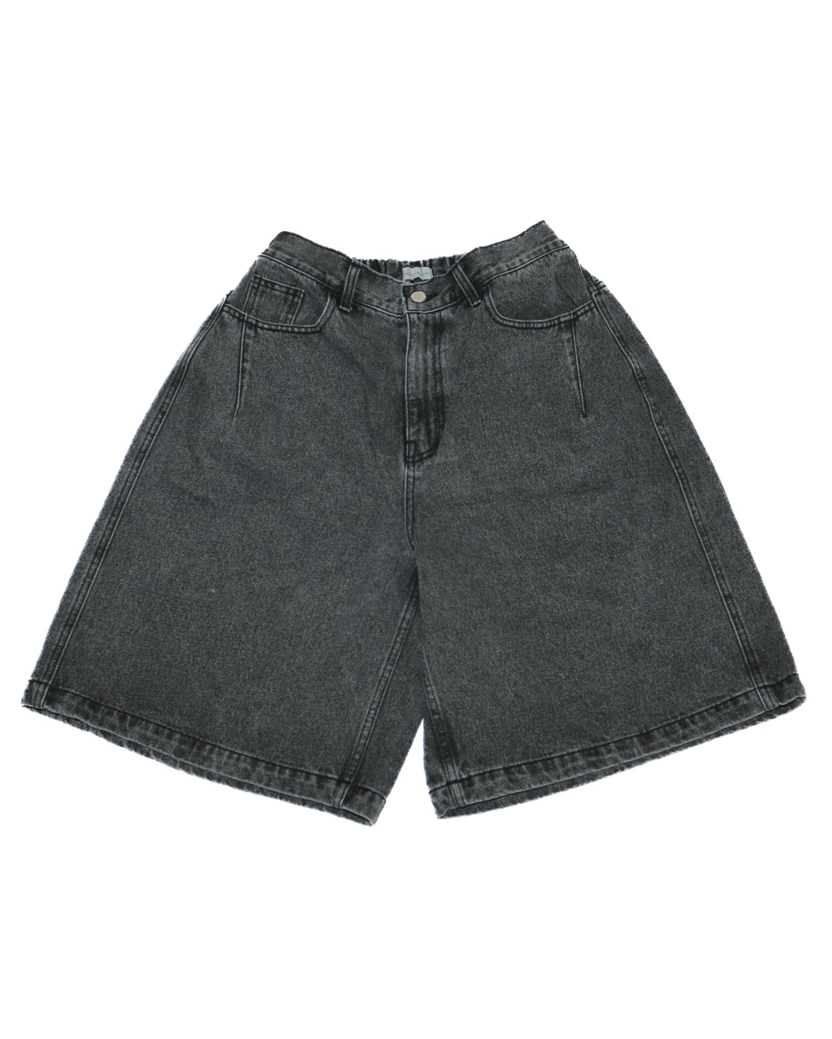 Half - dart Denim Shorts Black - LIKELIHOOD