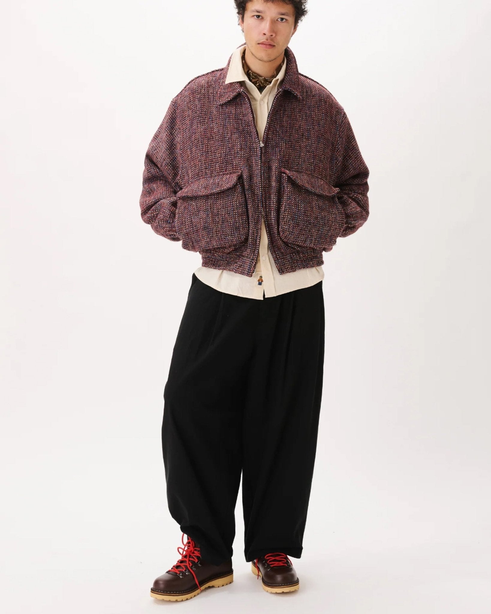 Herringbone Balloon Trousers Black - LIKELIHOOD