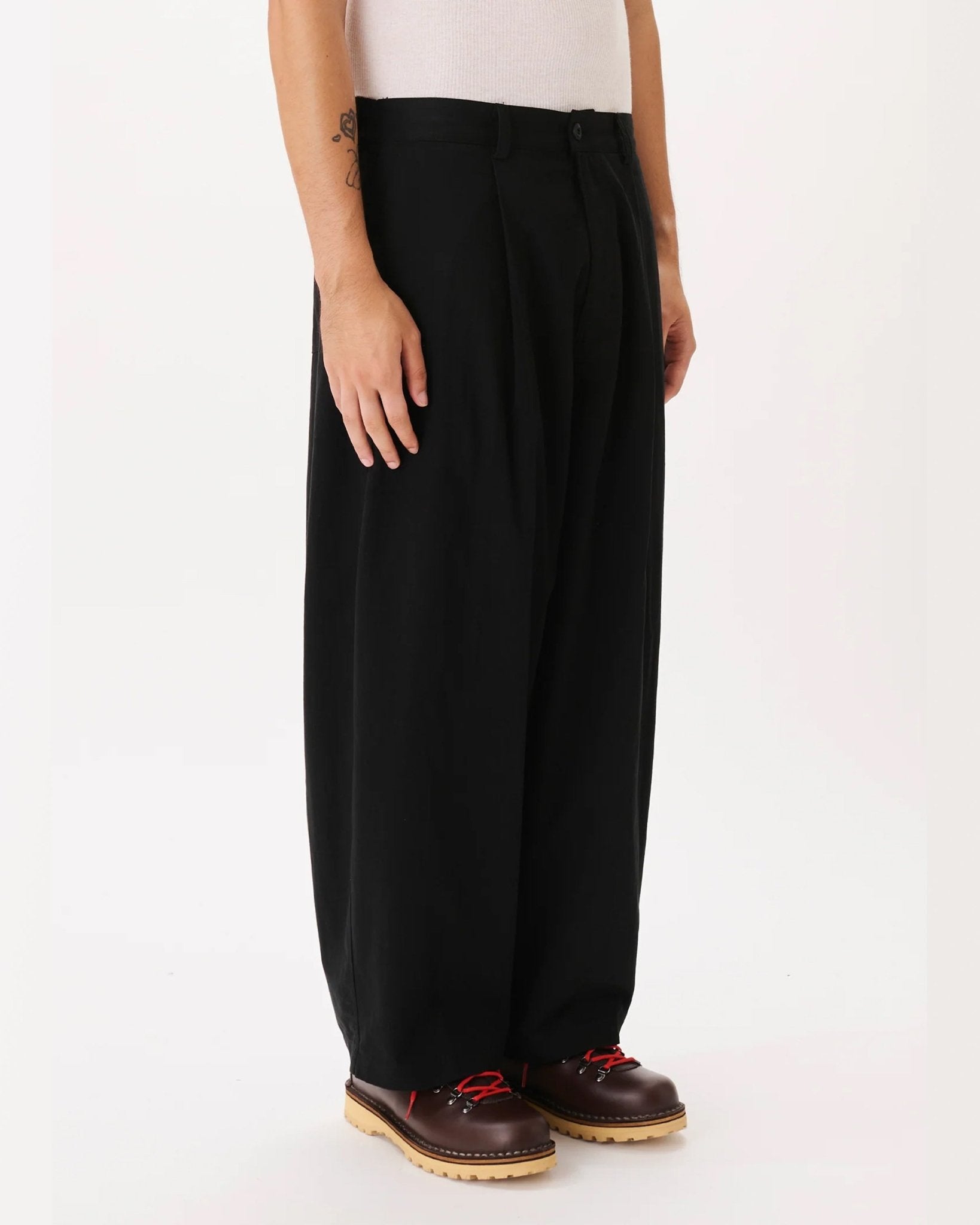 Herringbone Balloon Trousers Black - LIKELIHOOD