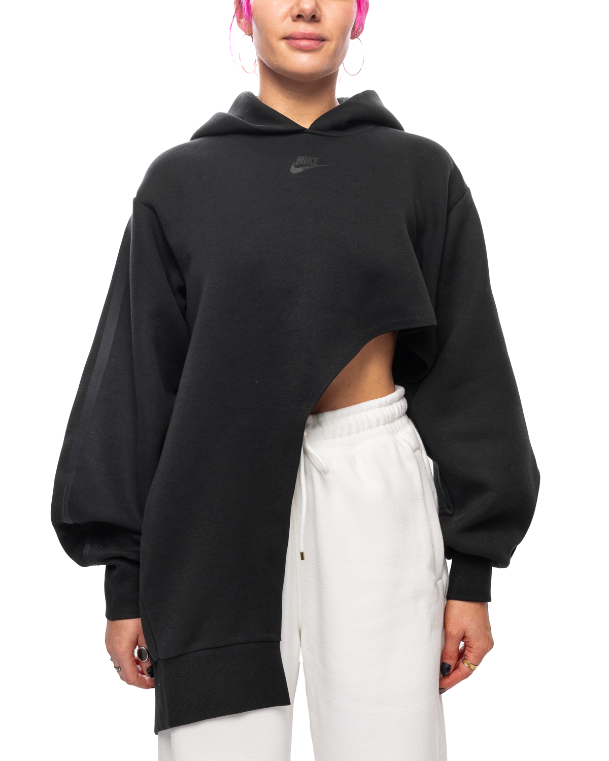Wmns Sportswear Tech Fleece Oversized Asymetrical Hoodie Black