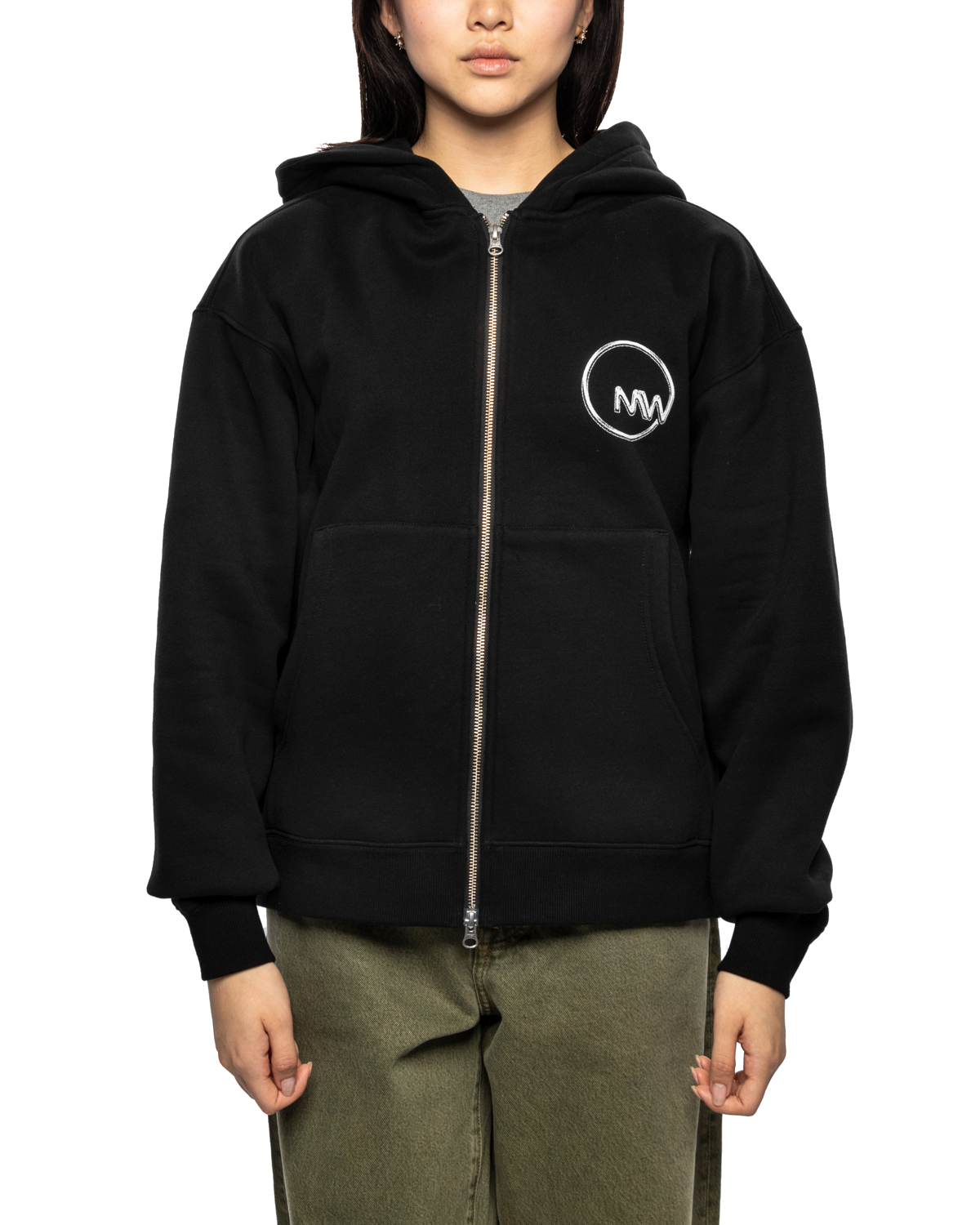 Club 74 Zip Hooded Sweatshirt Black