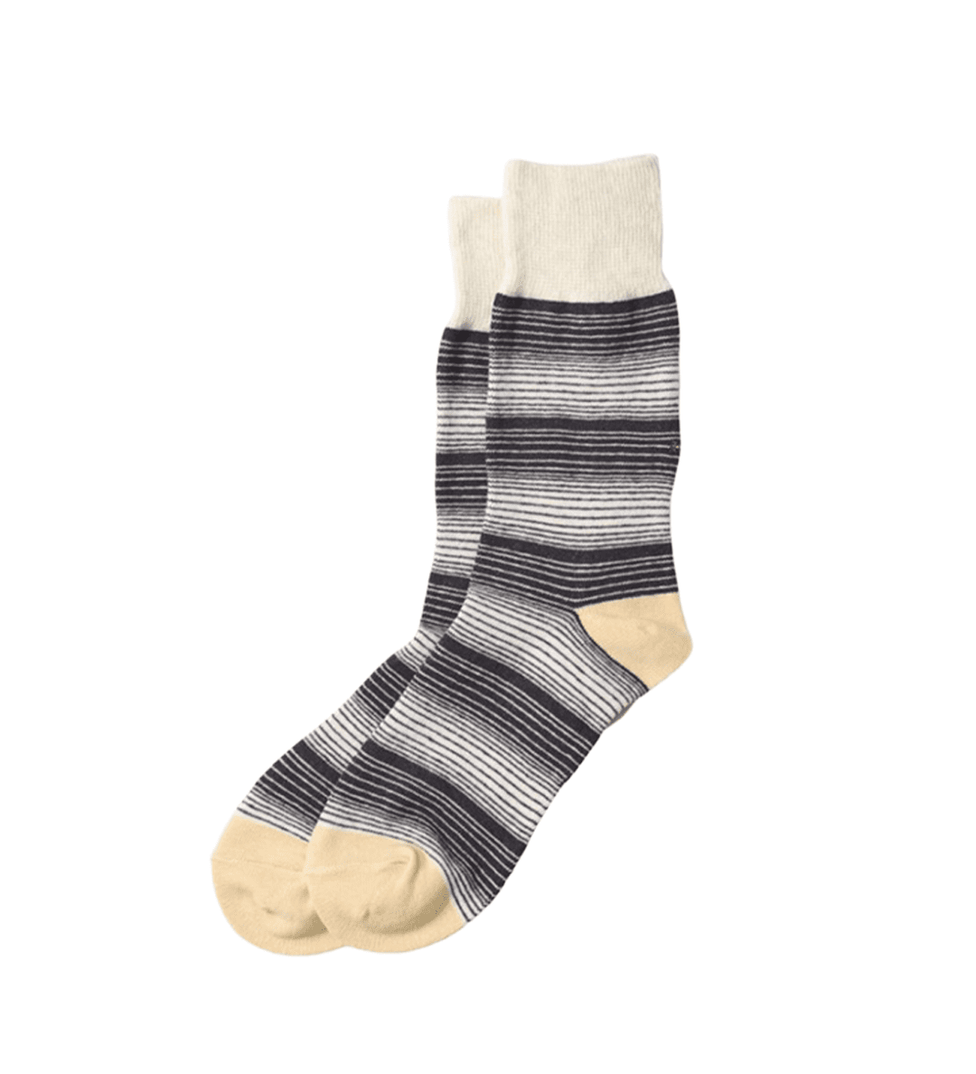 Horizontal L Stripe Crew Socks Charcoal - LIKELIHOOD