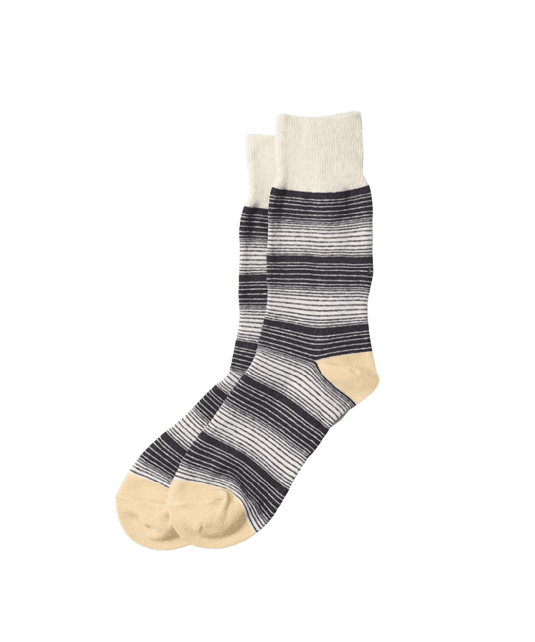 Horizontal L Stripe Crew Socks Charcoal - LIKELIHOOD