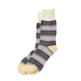 Horizontal L Stripe Crew Socks Charcoal - LIKELIHOOD