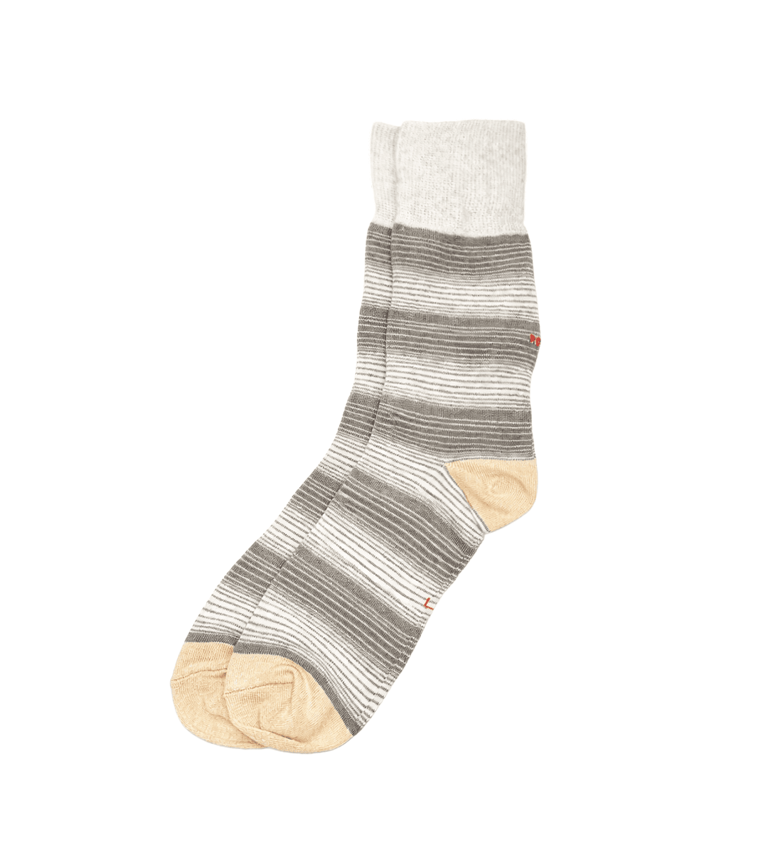 Horizontal L Stripe Crew Socks Gray - LIKELIHOOD