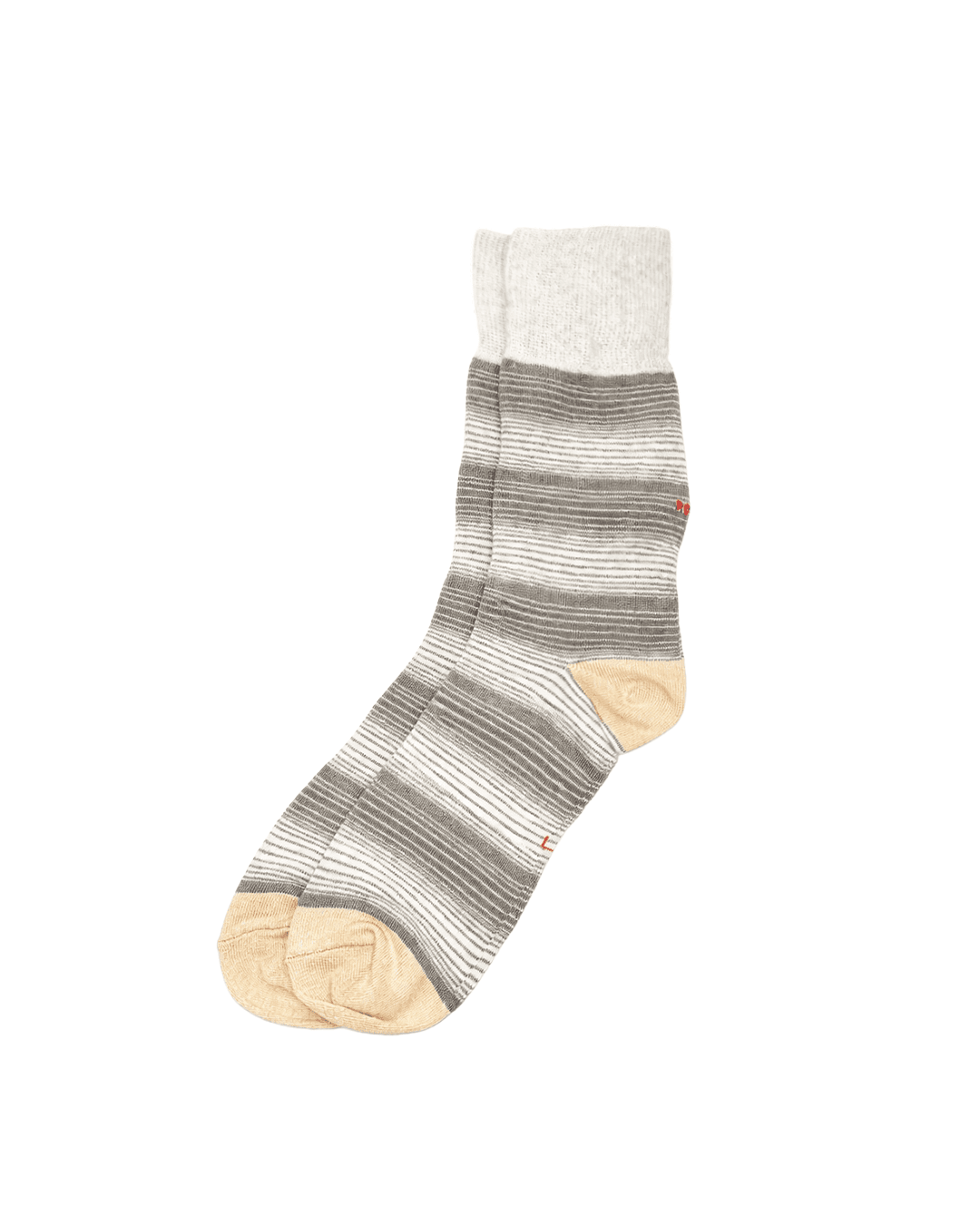 Horizontal L Stripe Crew Socks Gray - LIKELIHOOD