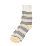 Horizontal L Stripe Crew Socks Gray - LIKELIHOOD