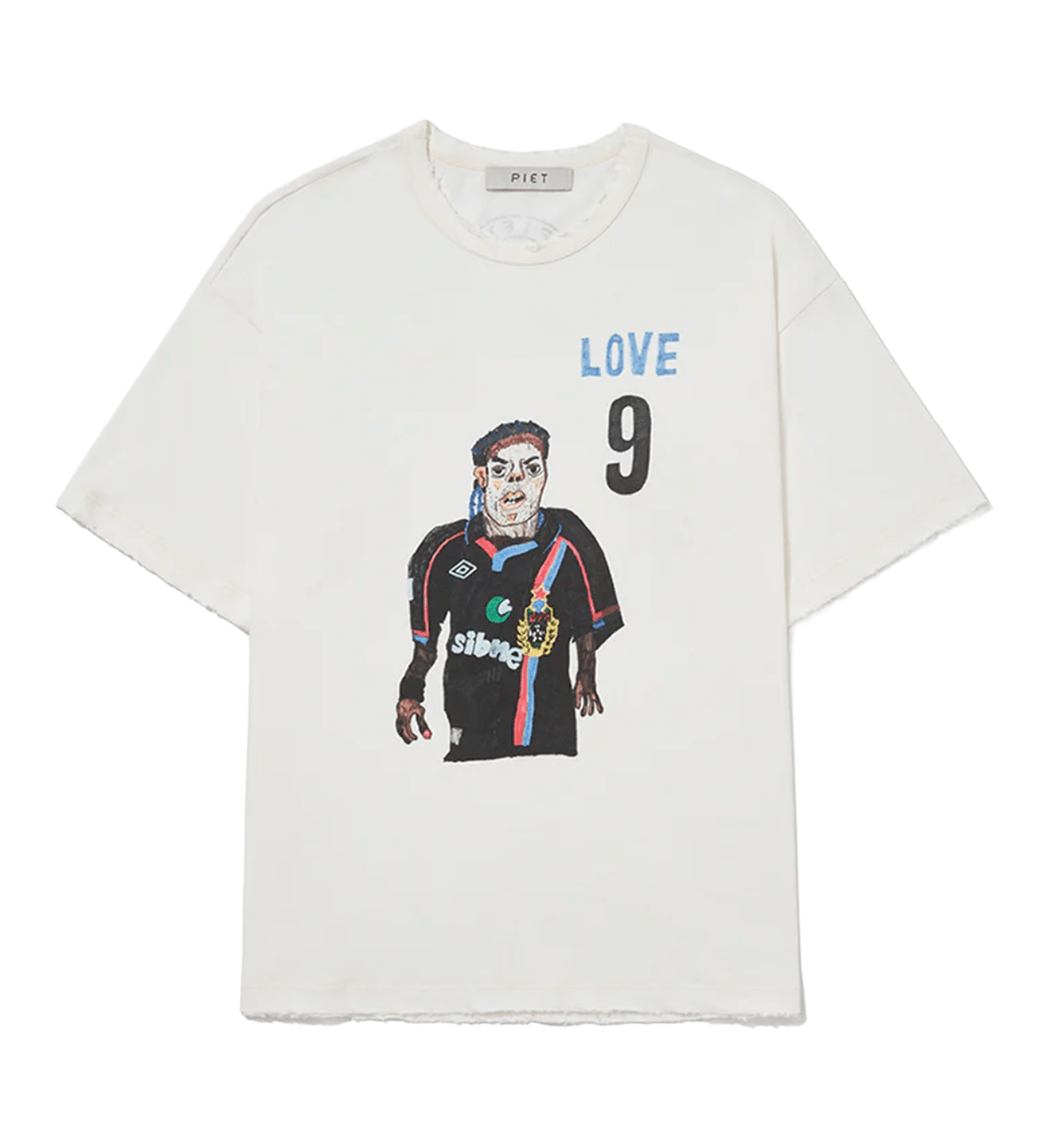 Illustrated T-shirt Bone White 'Love 9' - LIKELIHOOD