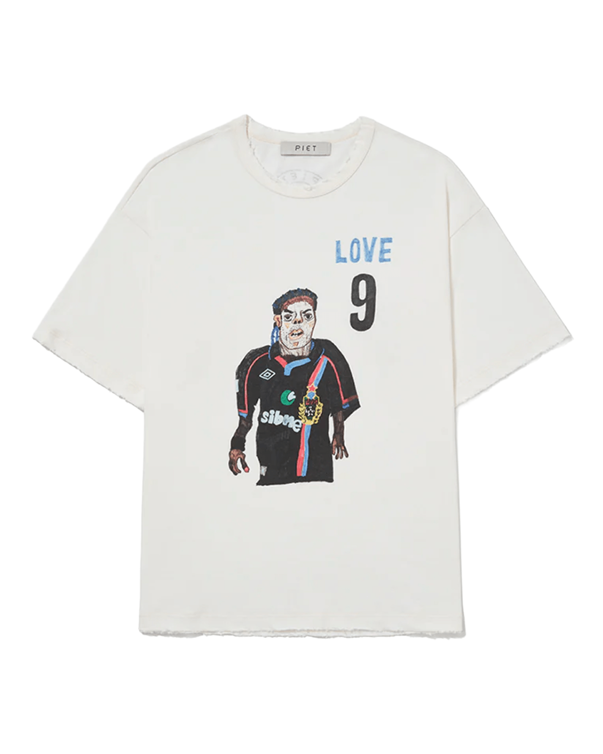 Illustrated T-shirt Bone White 'Love 9' - LIKELIHOOD