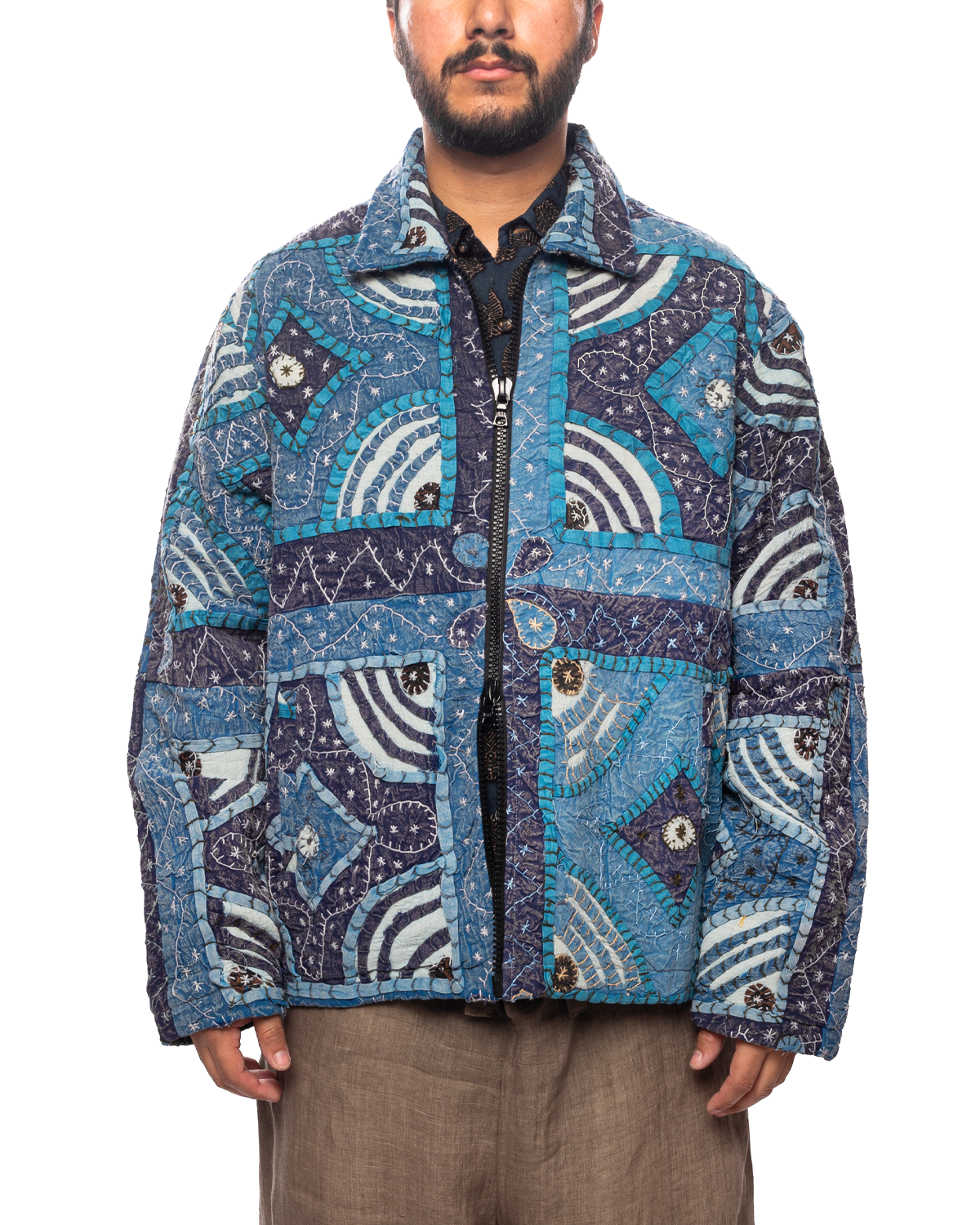 Hand Quilted Jacket Blue