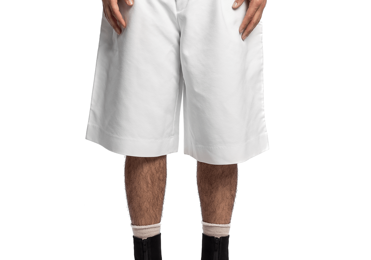 Knee Length Shorts - White - LIKELIHOOD