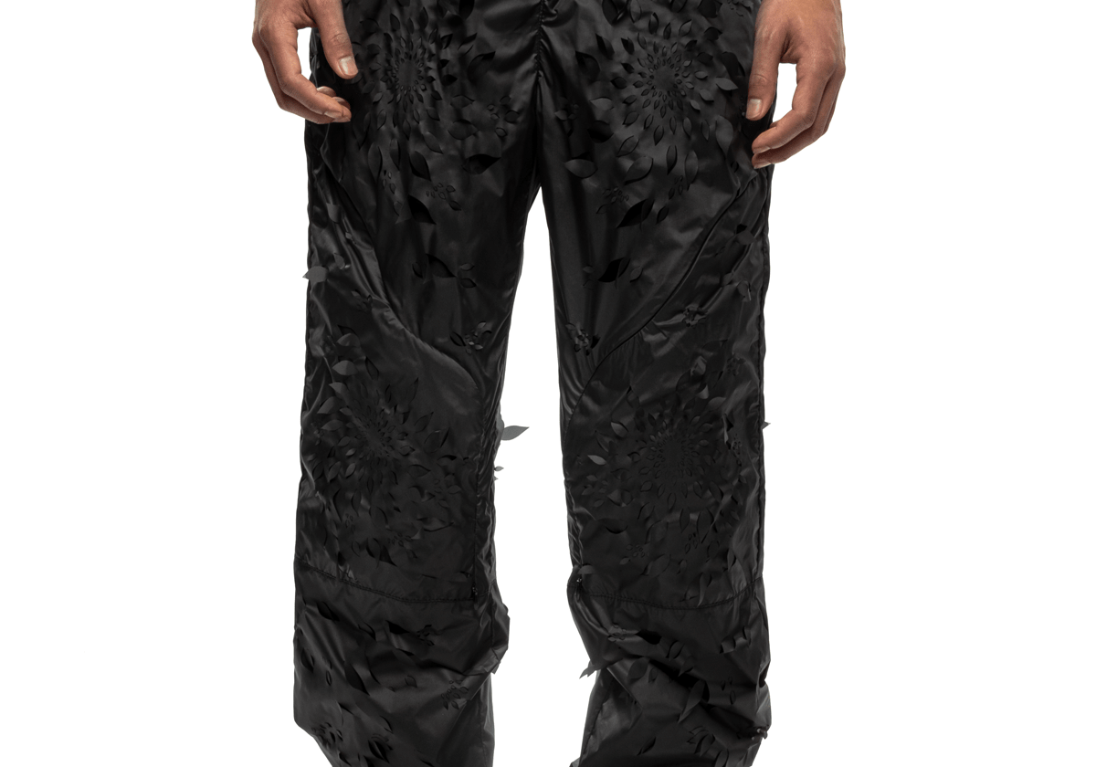 Laser - slashed Petal Trousers Black - LIKELIHOOD