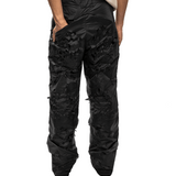 Laser - slashed Petal Trousers Black - LIKELIHOOD