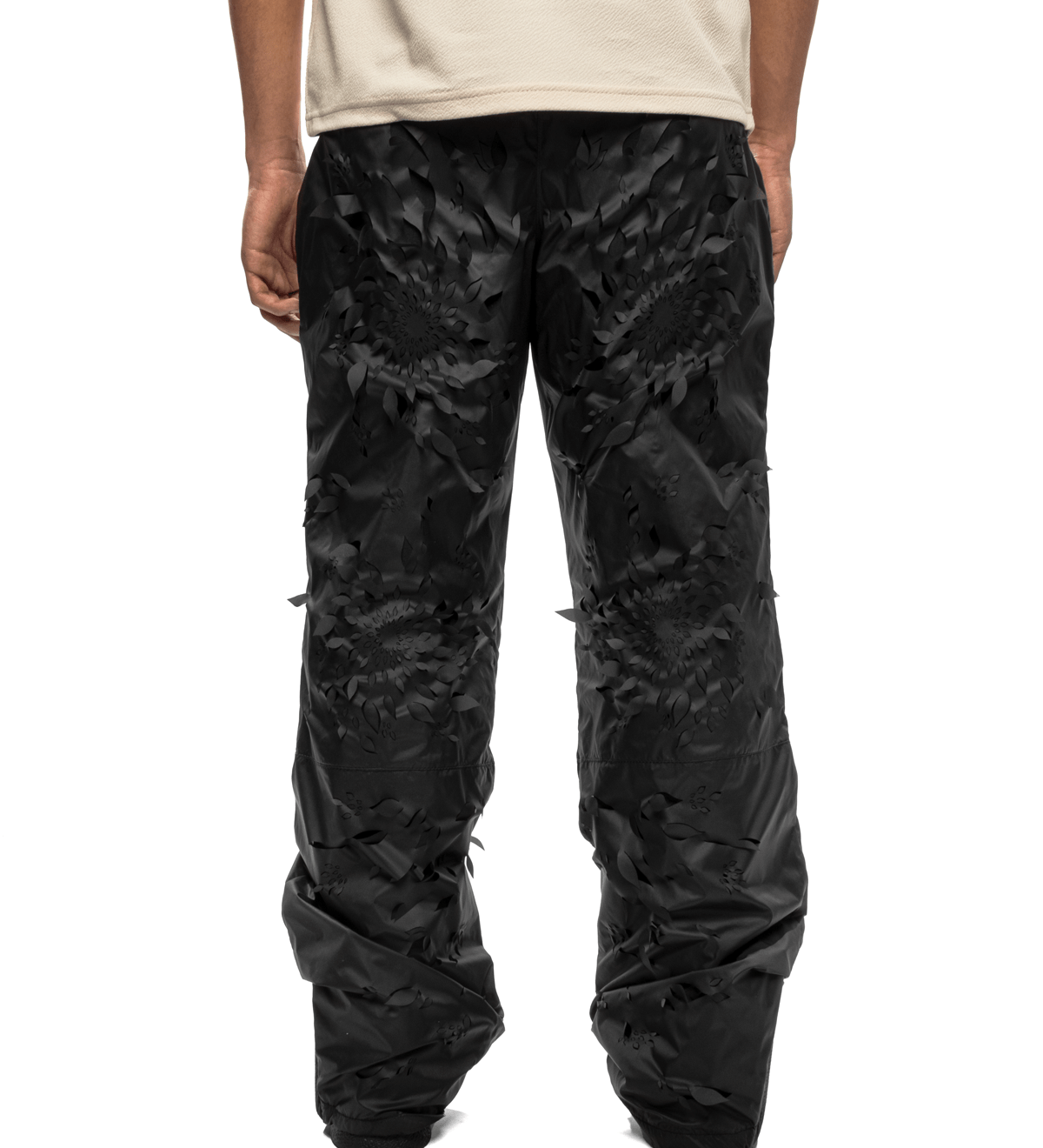 Laser - slashed Petal Trousers Black - LIKELIHOOD