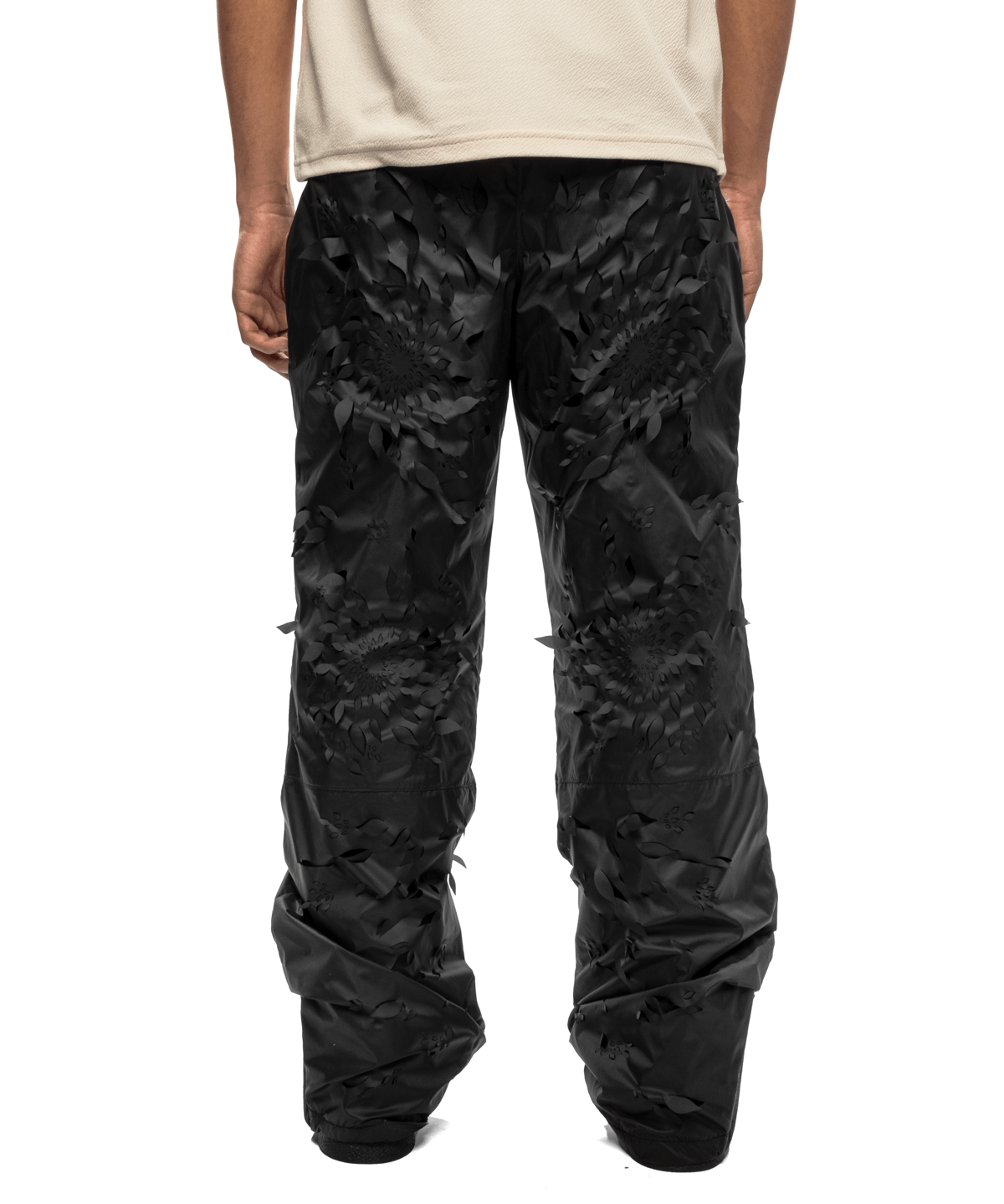 Laser - slashed Petal Trousers Black - LIKELIHOOD