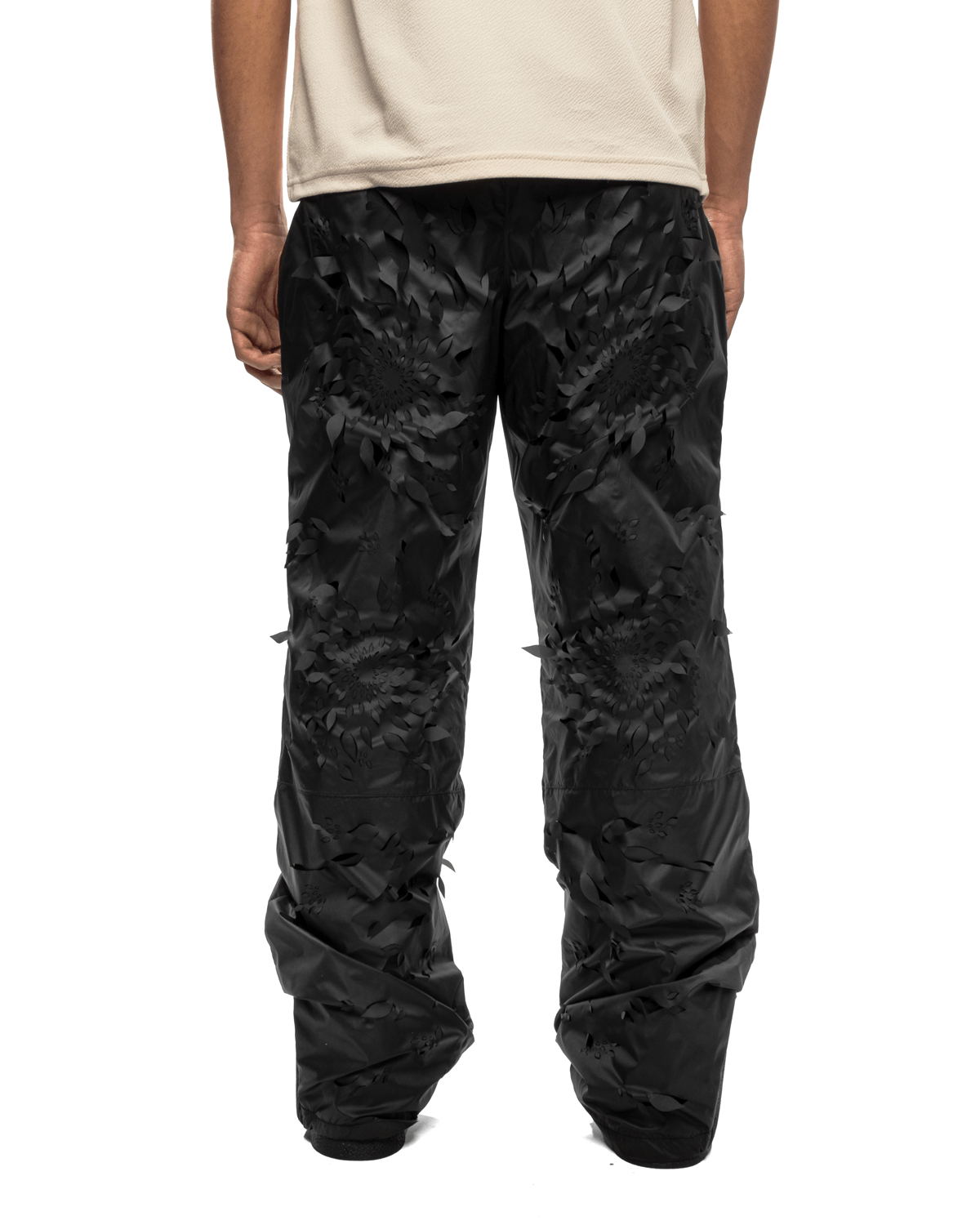 Laser - slashed Petal Trousers Black - LIKELIHOOD