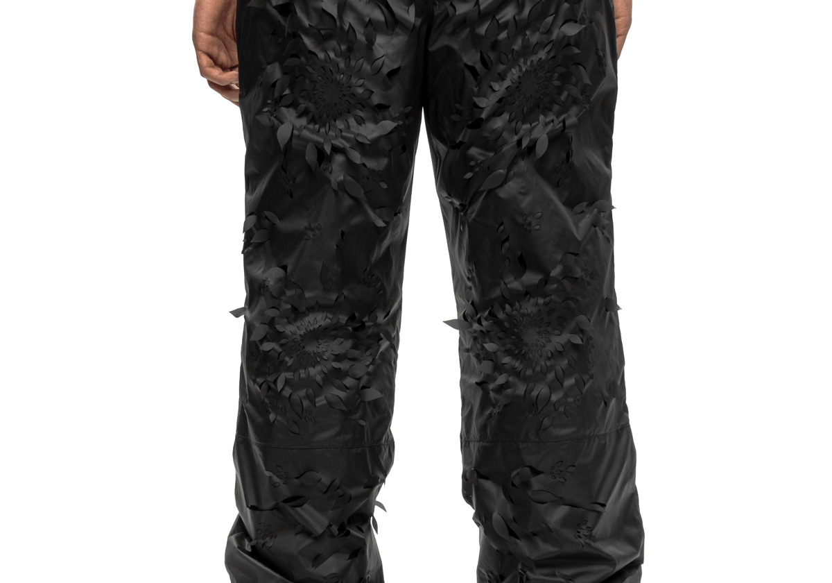 Laser - slashed Petal Trousers Black - LIKELIHOOD