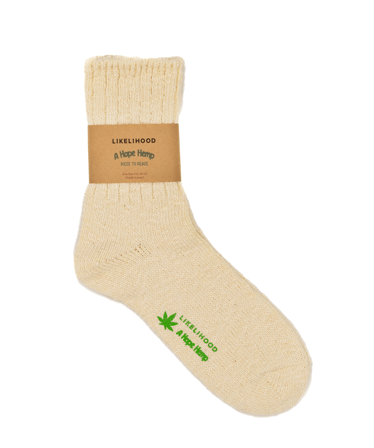 LIKELIHOOD x Hemp/Cotton Crew Sock Ivory - LIKELIHOOD