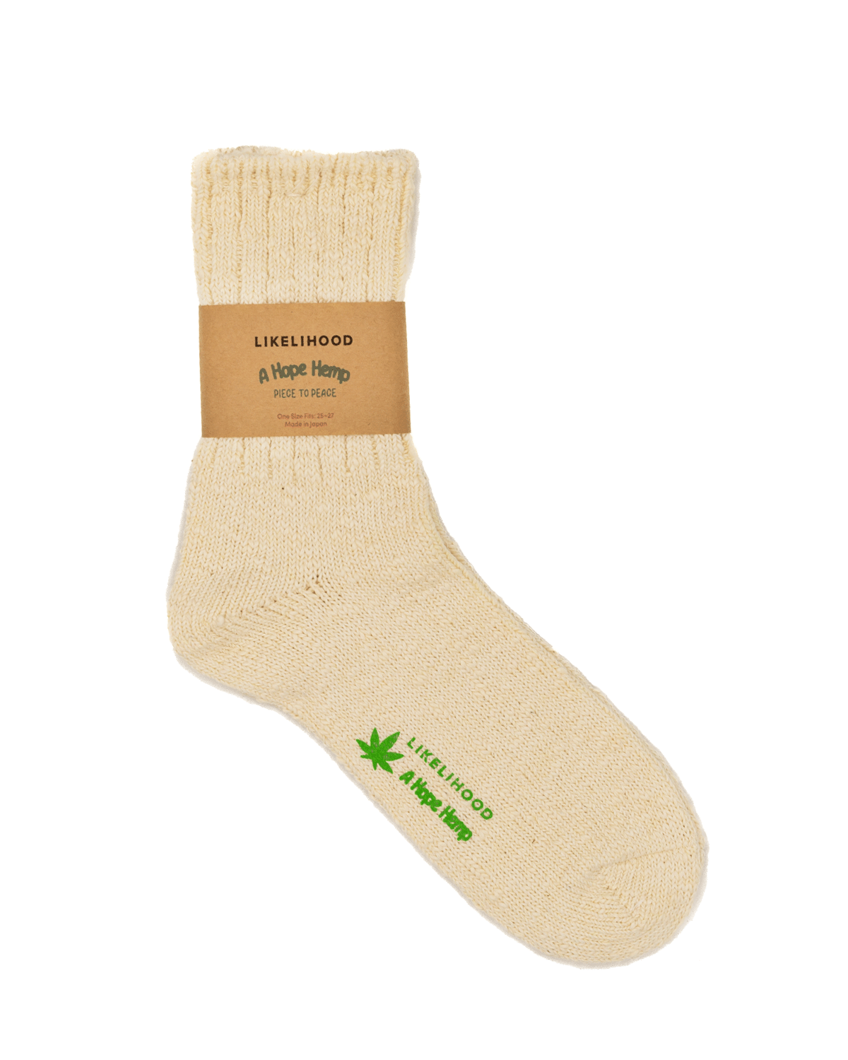 LIKELIHOOD x Hemp/Cotton Crew Sock Ivory - LIKELIHOOD