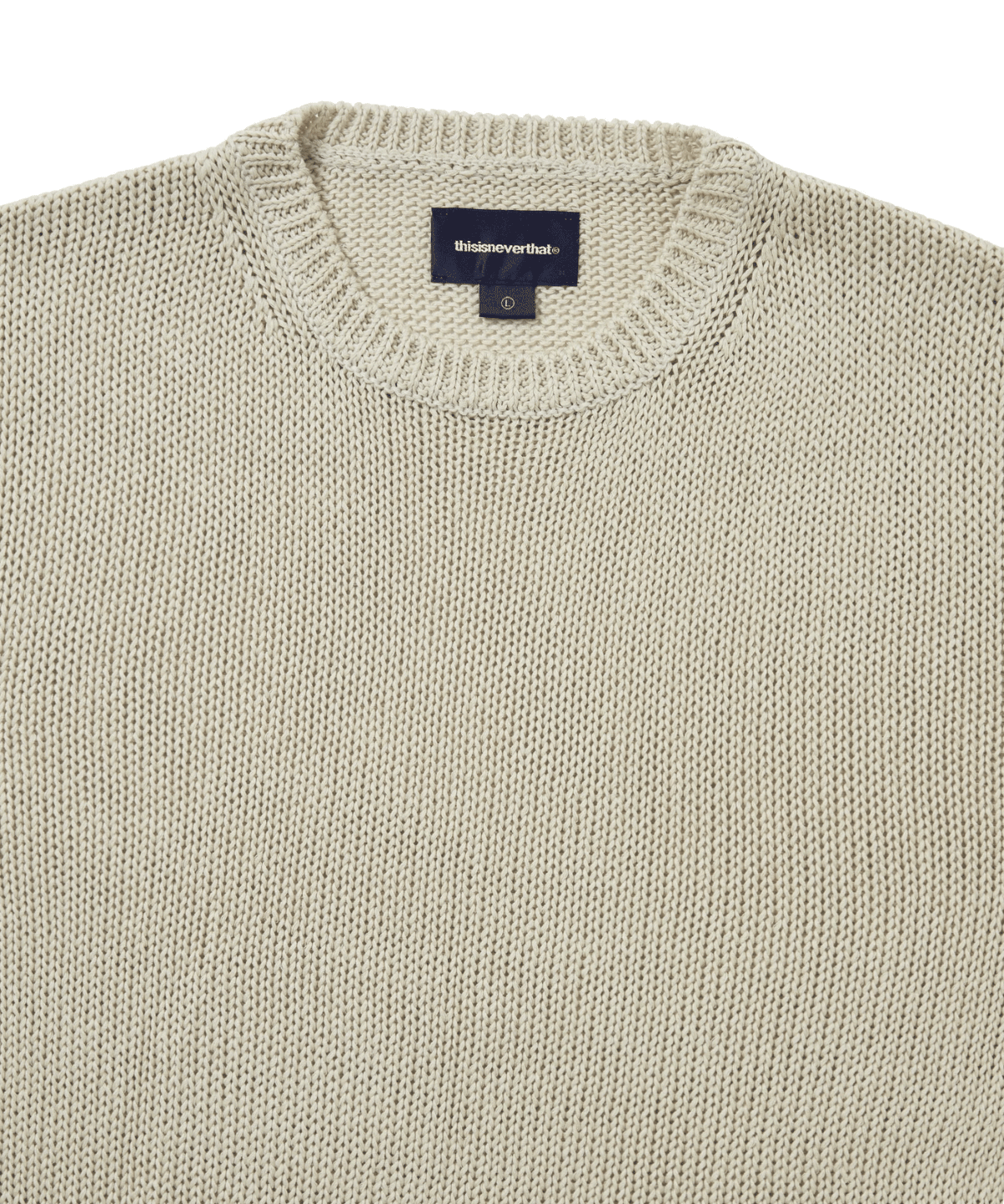 Loose Gauge Knit Crew Dusty Ivory - LIKELIHOOD