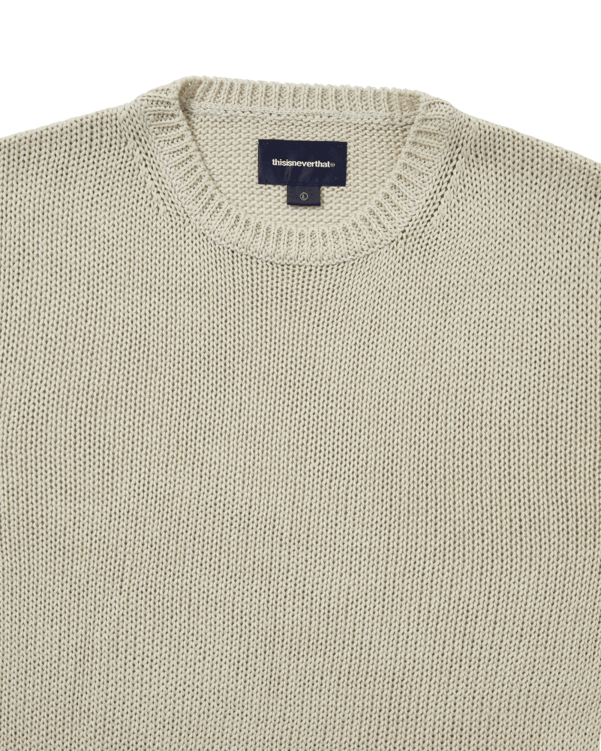 Loose Gauge Knit Crew Dusty Ivory - LIKELIHOOD