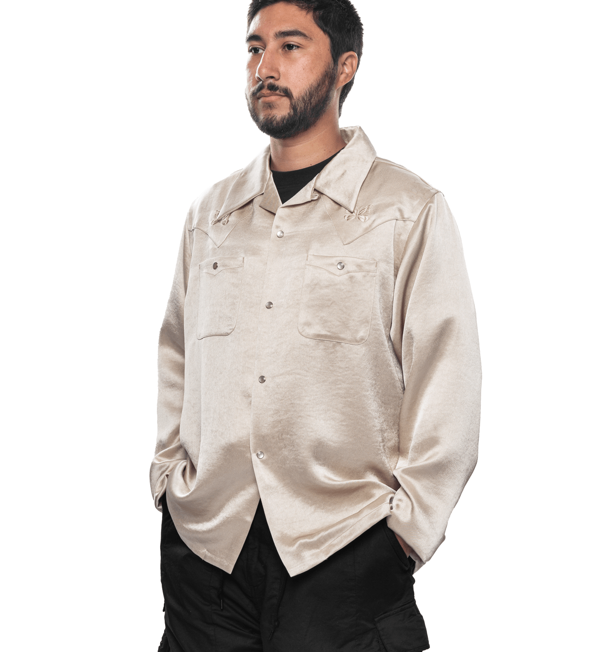 L/S Cowboy One - Up Shirt Beige - LIKELIHOOD