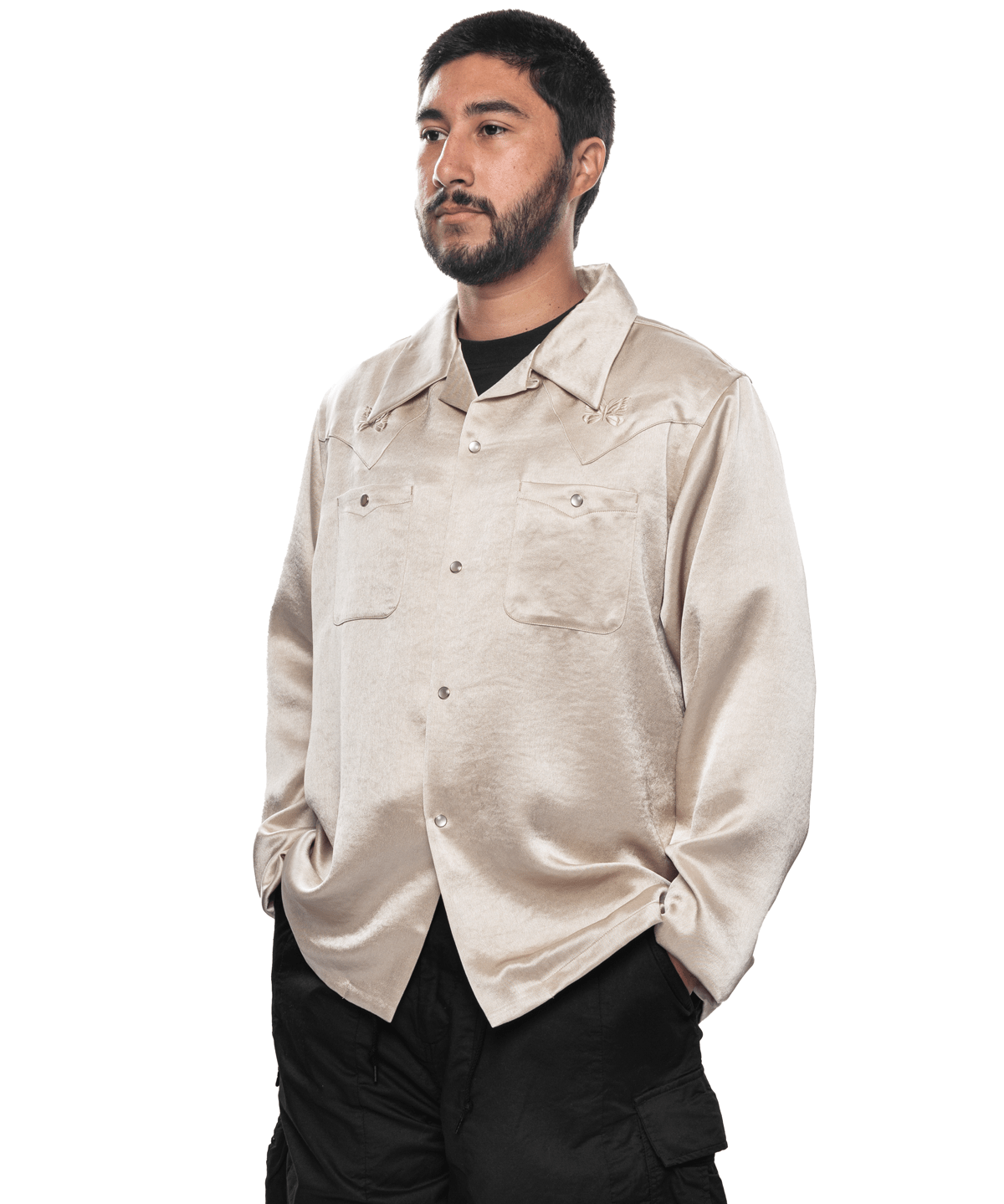 L/S Cowboy One - Up Shirt Beige - LIKELIHOOD