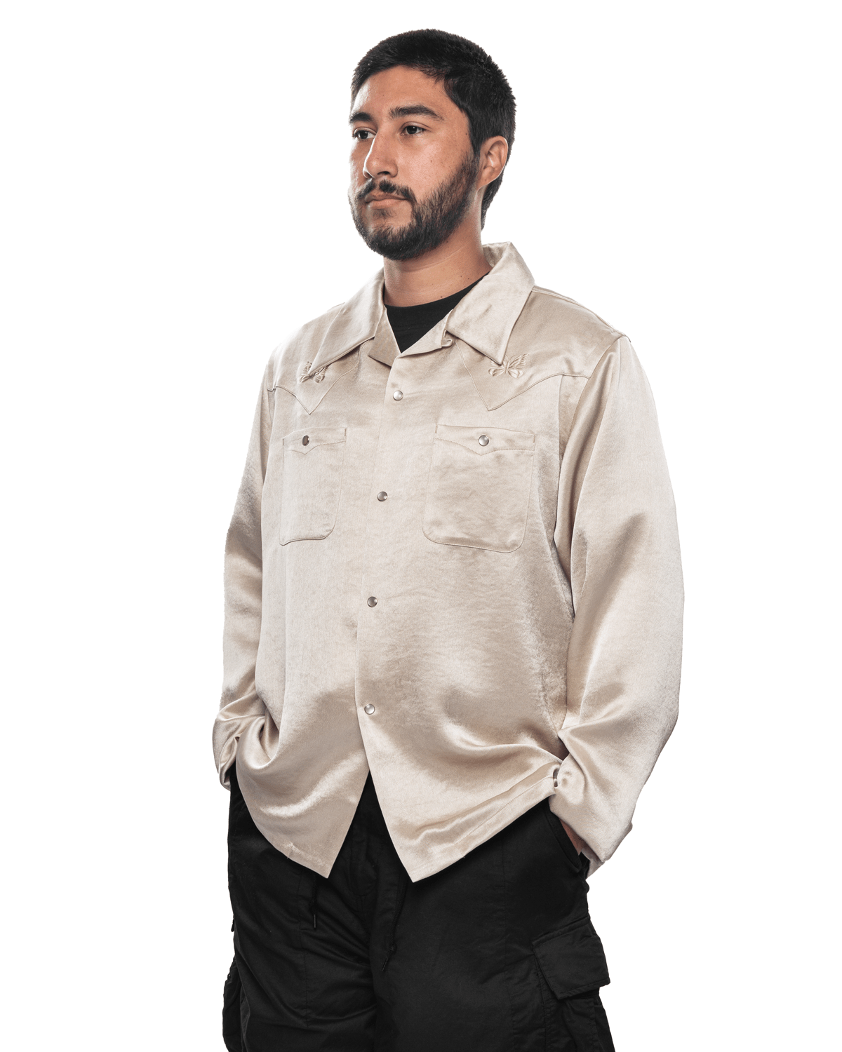 L/S Cowboy One - Up Shirt Beige - LIKELIHOOD