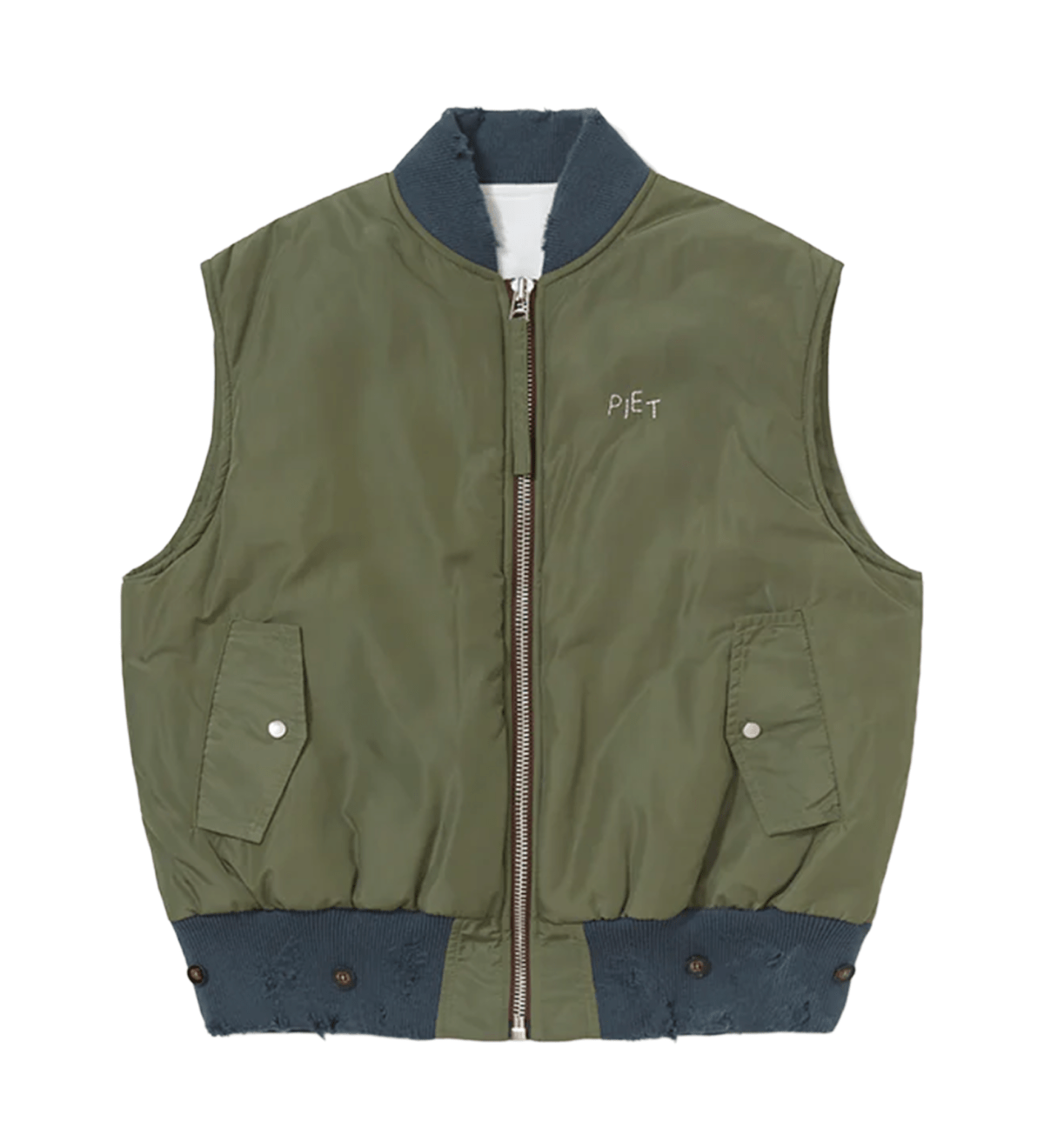 MA - 1 Distressed Vest Green - LIKELIHOOD