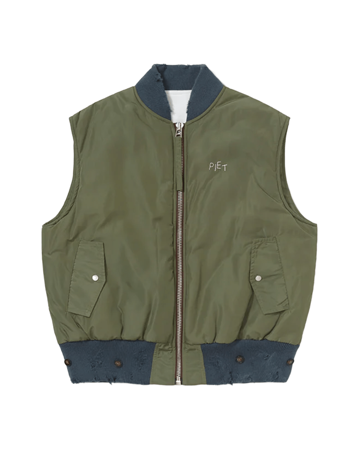 MA - 1 Distressed Vest Green - LIKELIHOOD