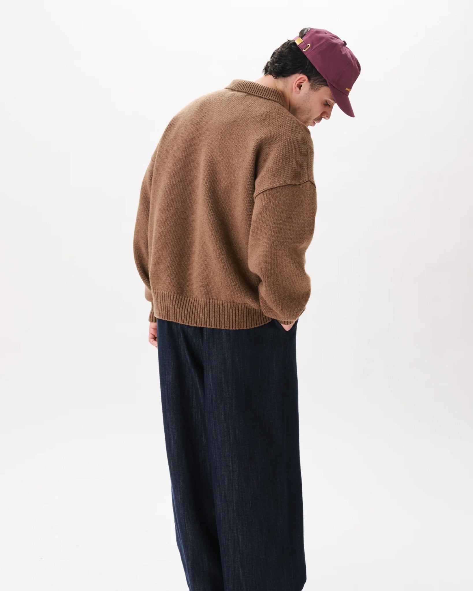 Mismatch Button Cardigan Brown - LIKELIHOOD