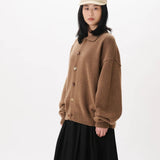 Mismatch Button Cardigan Brown - LIKELIHOOD