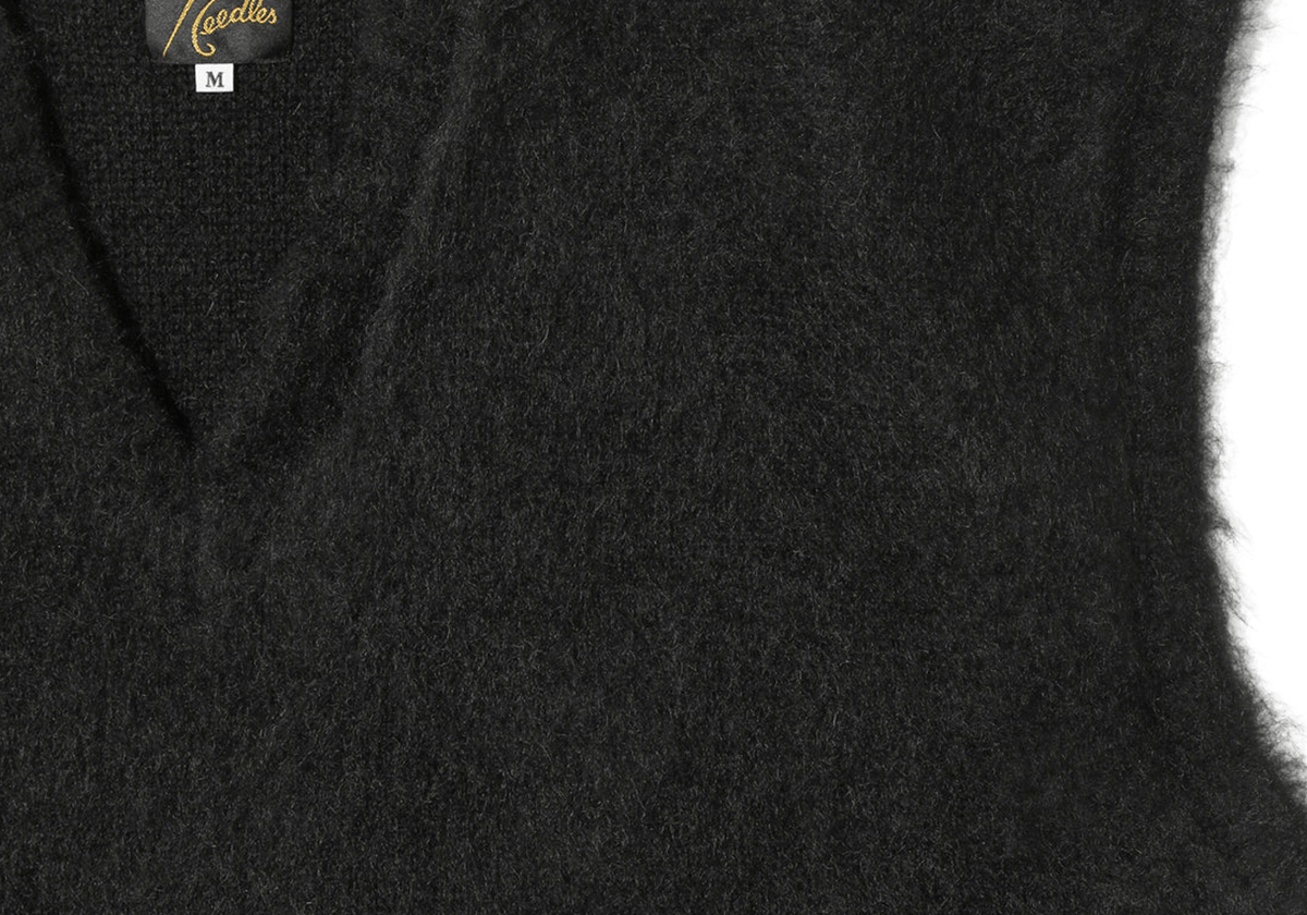 Mohair Knit Vest - Solid Black - LIKELIHOOD