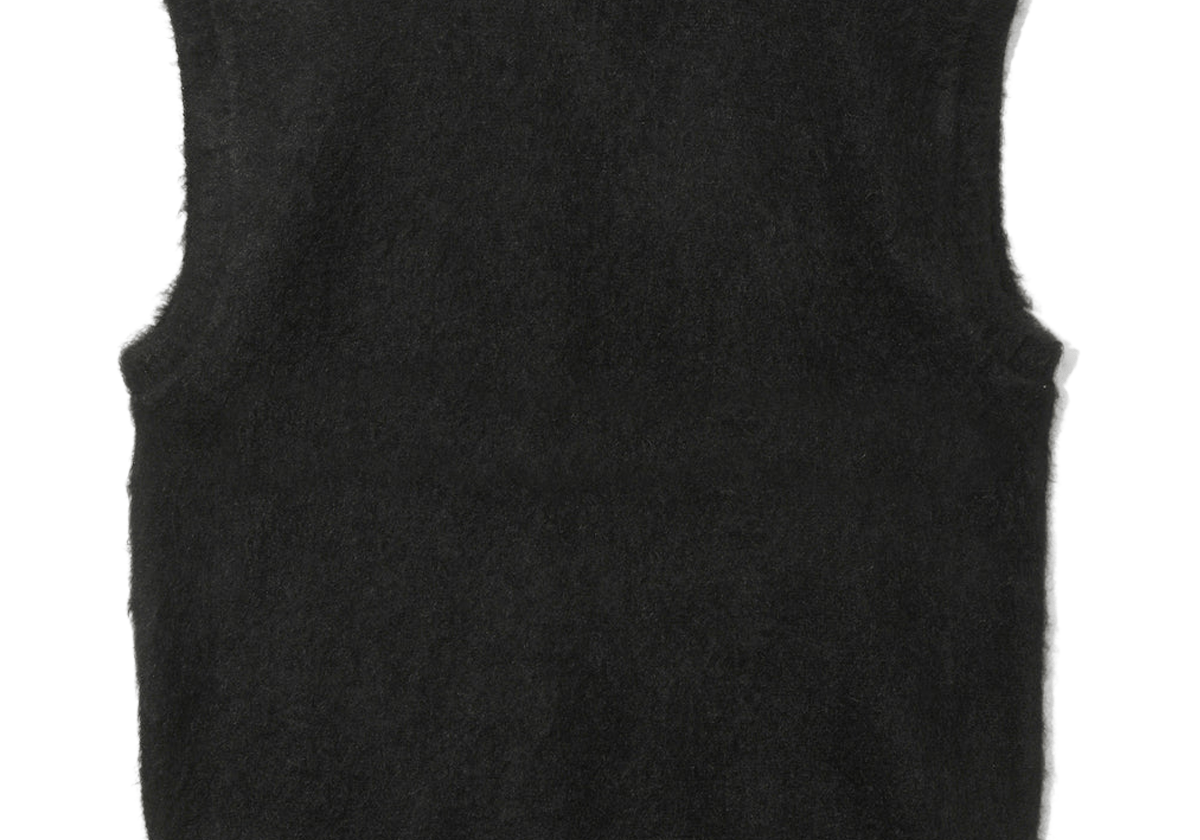 Mohair Knit Vest - Solid Black - LIKELIHOOD