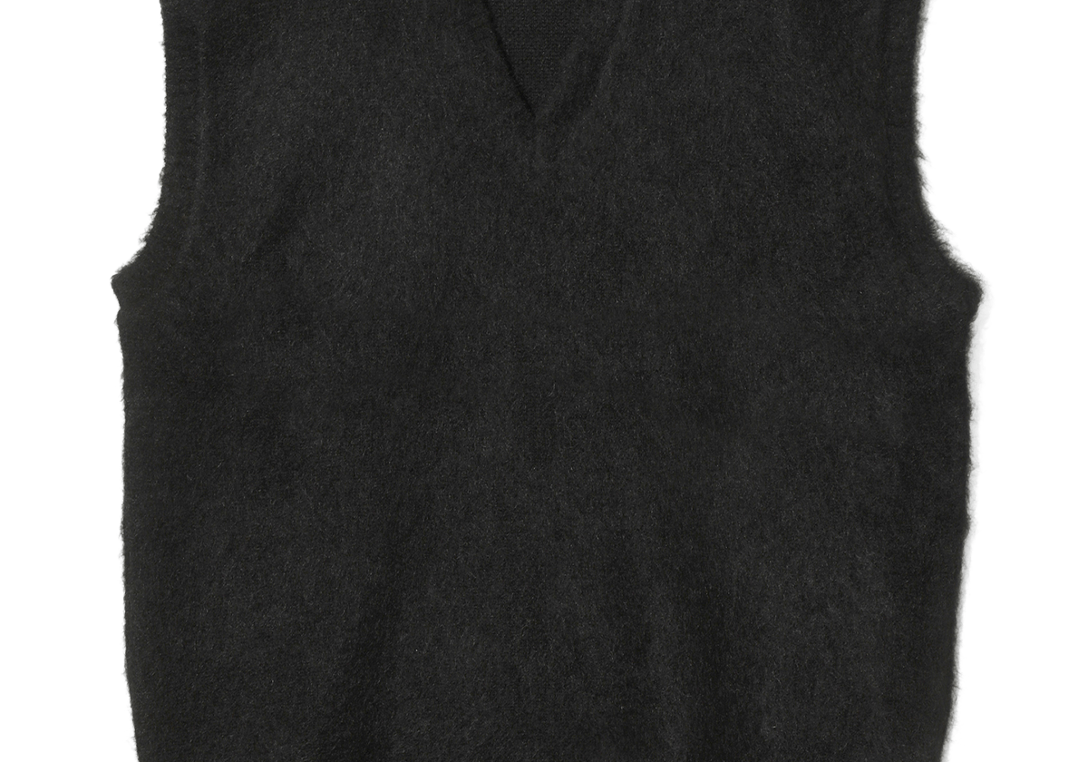 Mohair Knit Vest - Solid Black - LIKELIHOOD