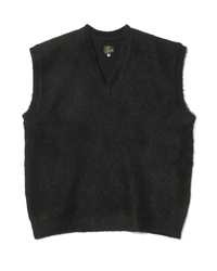 Mohair Knit Vest - Solid Black - LIKELIHOOD