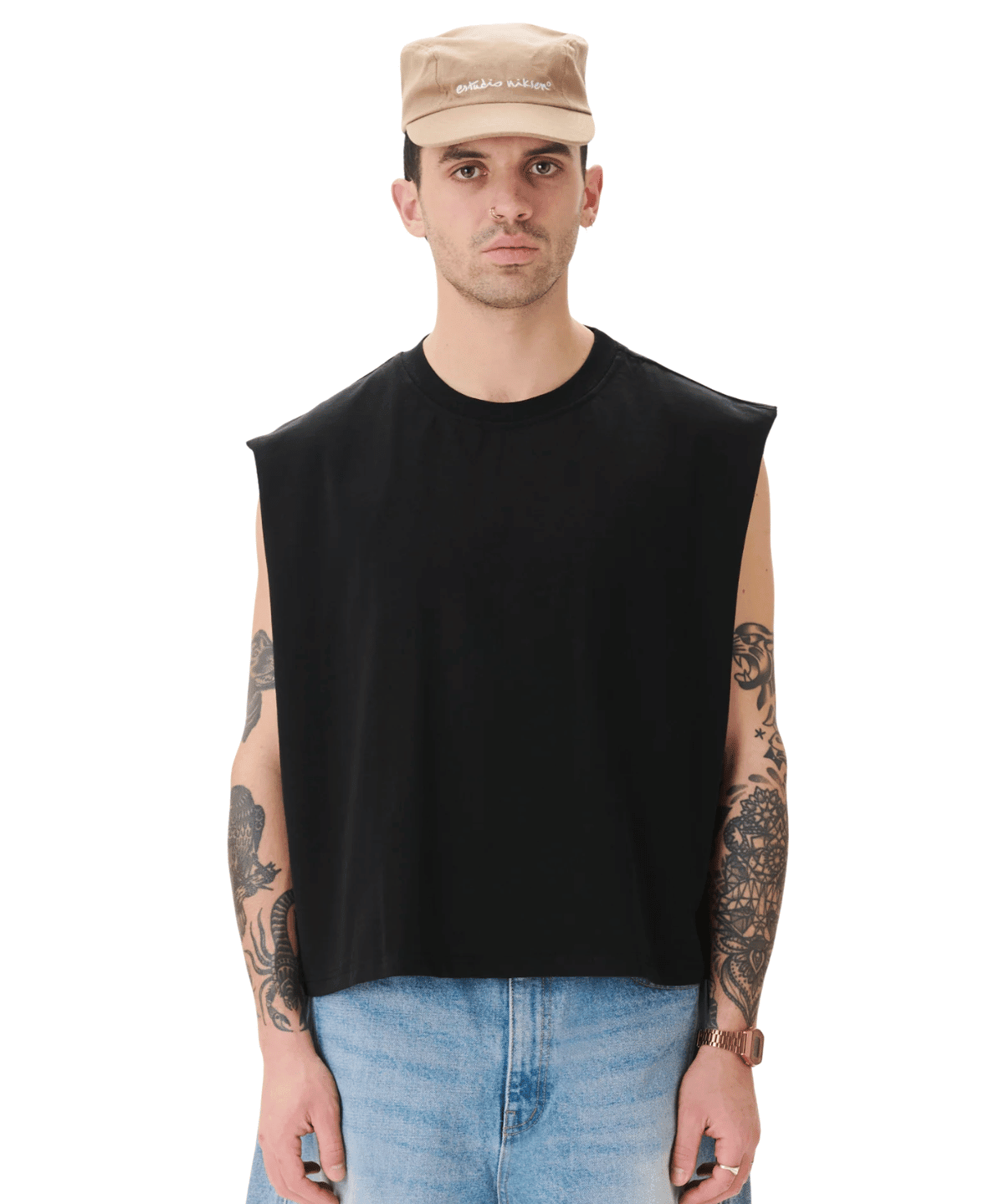 Muscle Cropped Tee Black - LIKELIHOOD