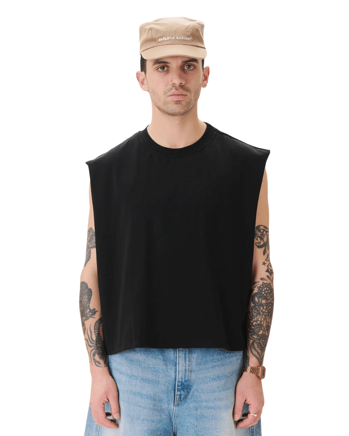 Muscle Cropped Tee Black - LIKELIHOOD