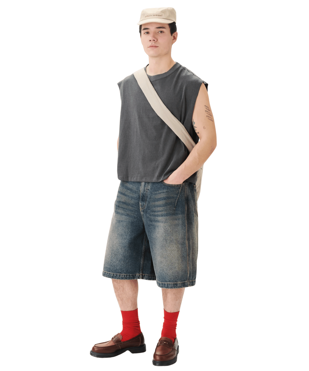 Muscle Cropped Tee Charcoal - LIKELIHOOD
