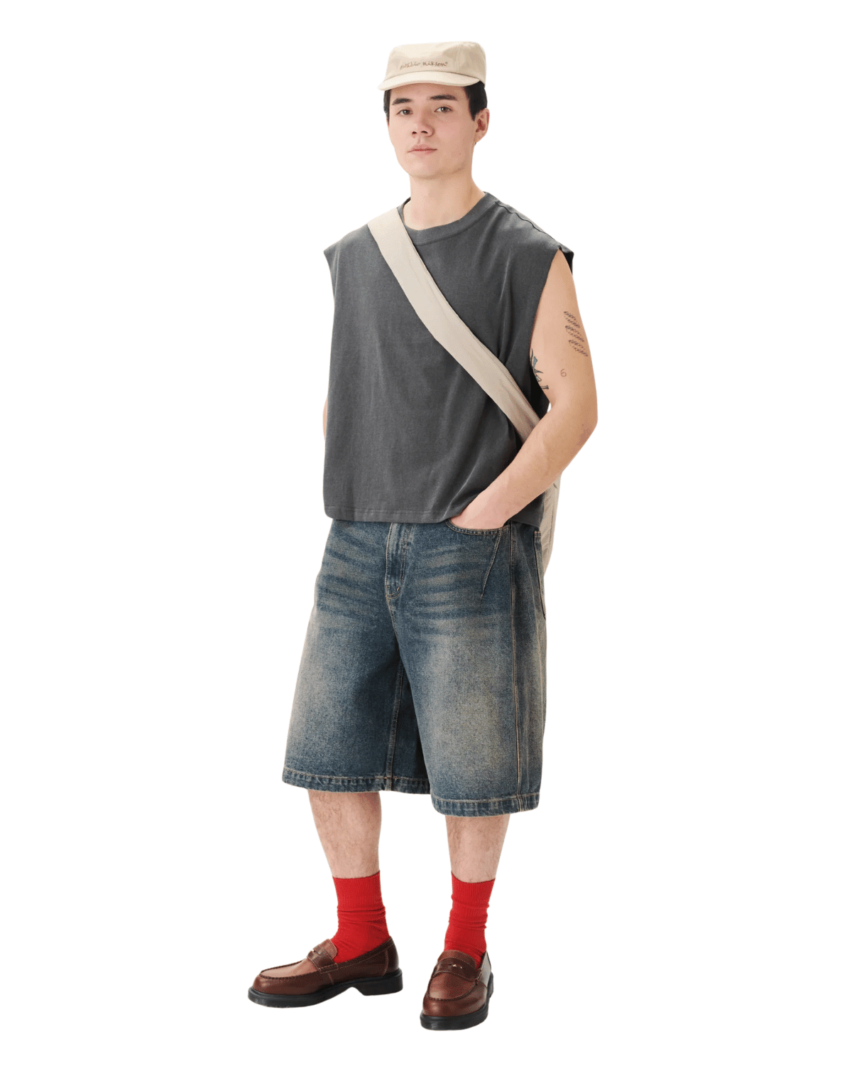 Muscle Cropped Tee Charcoal - LIKELIHOOD