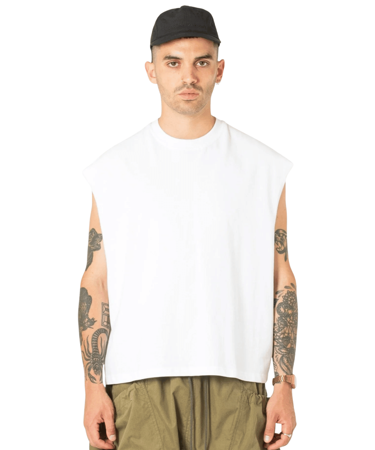 Muscle Cropped Tee White - LIKELIHOOD