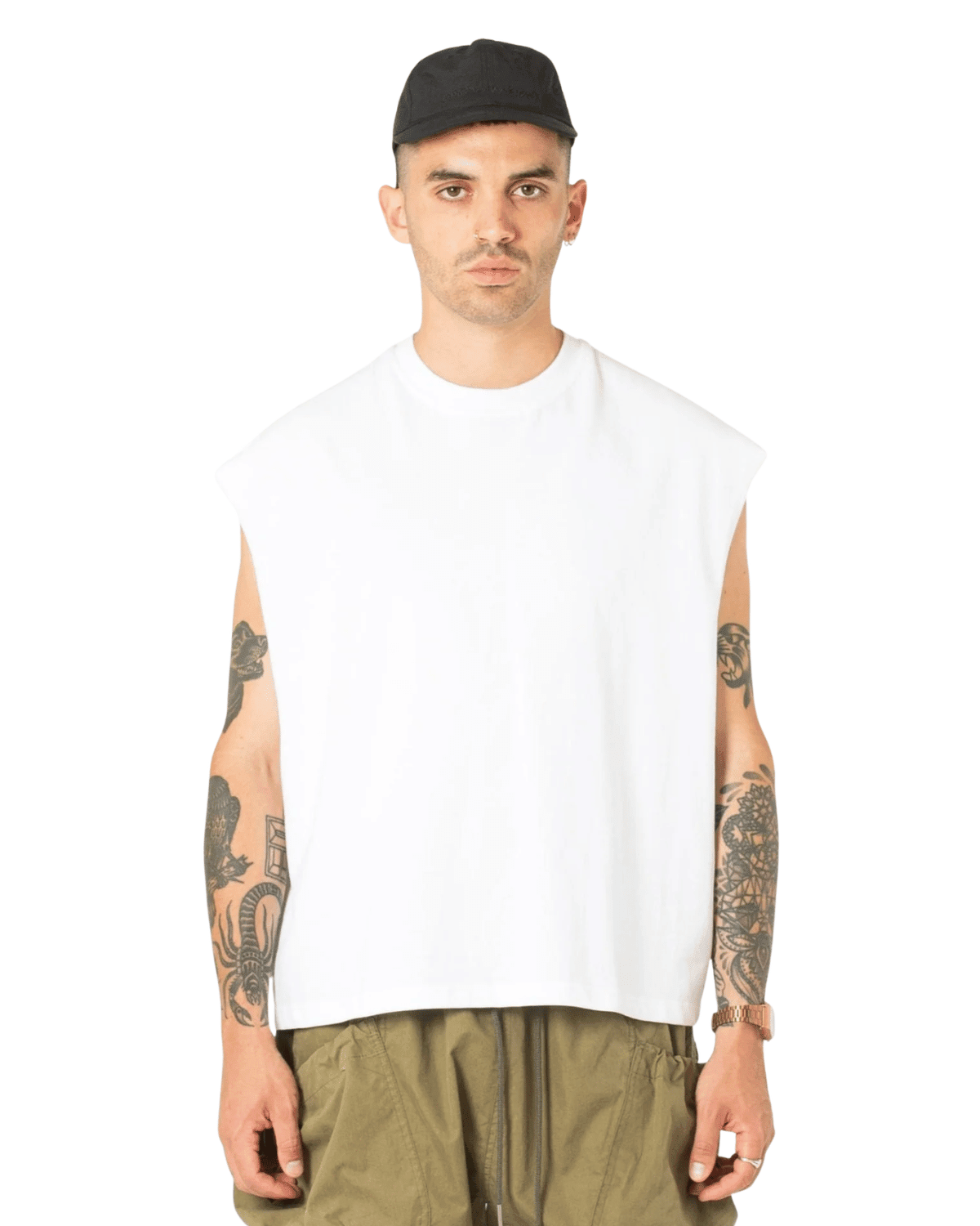 Muscle Cropped Tee White - LIKELIHOOD