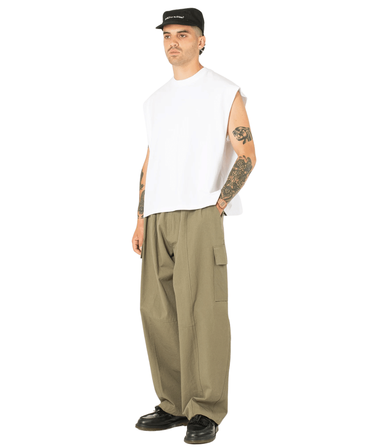 Muscle Cropped Tee White - LIKELIHOOD