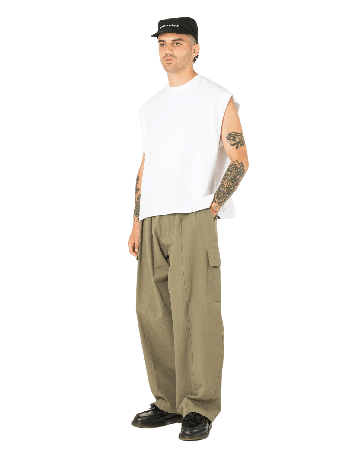 Muscle Cropped Tee White - LIKELIHOOD