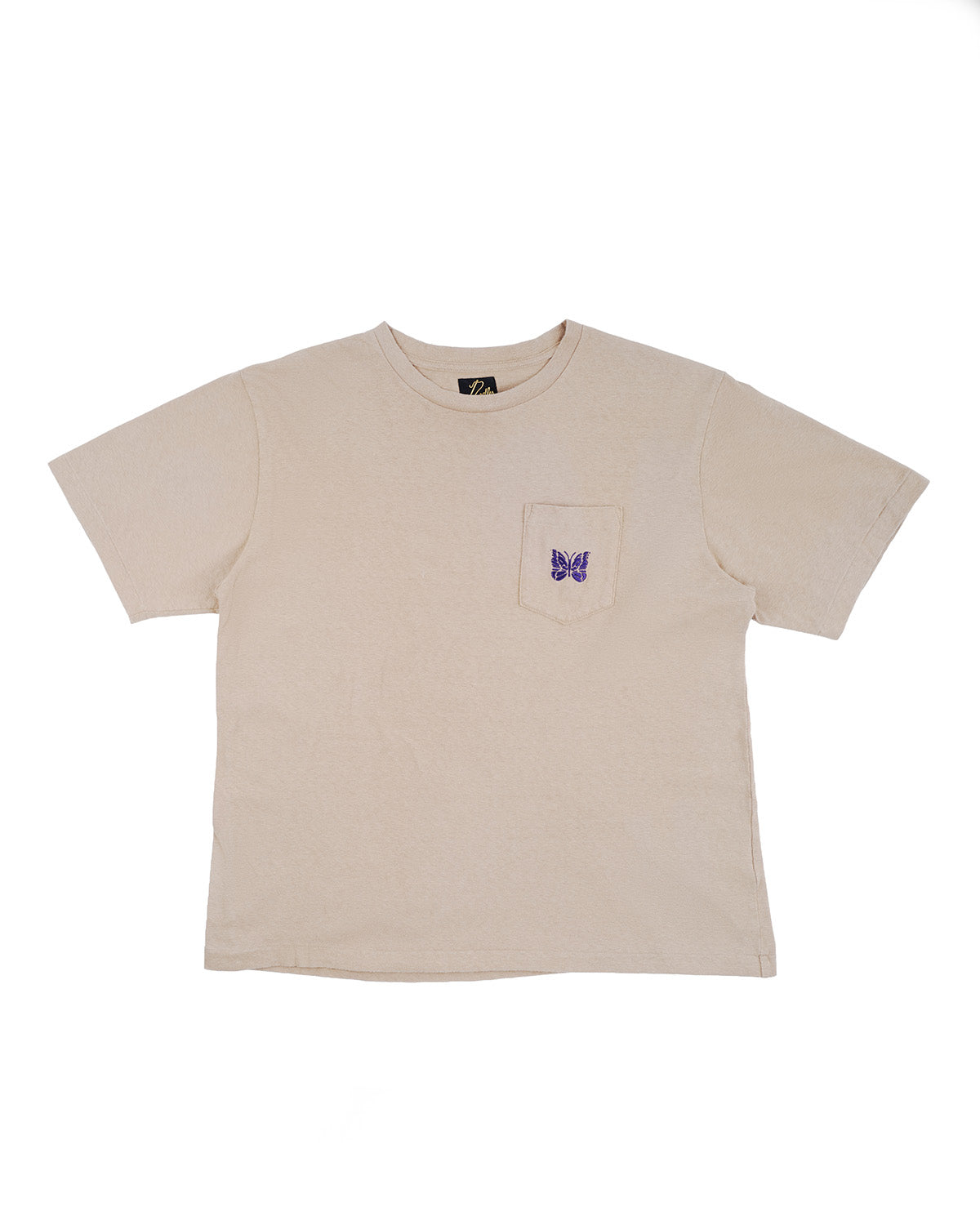 S/S Papillon Emb. Pocket Tee - Cotton Jersey Khaki