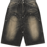 NEWCOMMUNE Baggy Denim Shorts Black - LIKELIHOOD