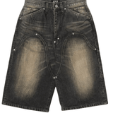NEWCOMMUNE Baggy Denim Shorts Black - LIKELIHOOD