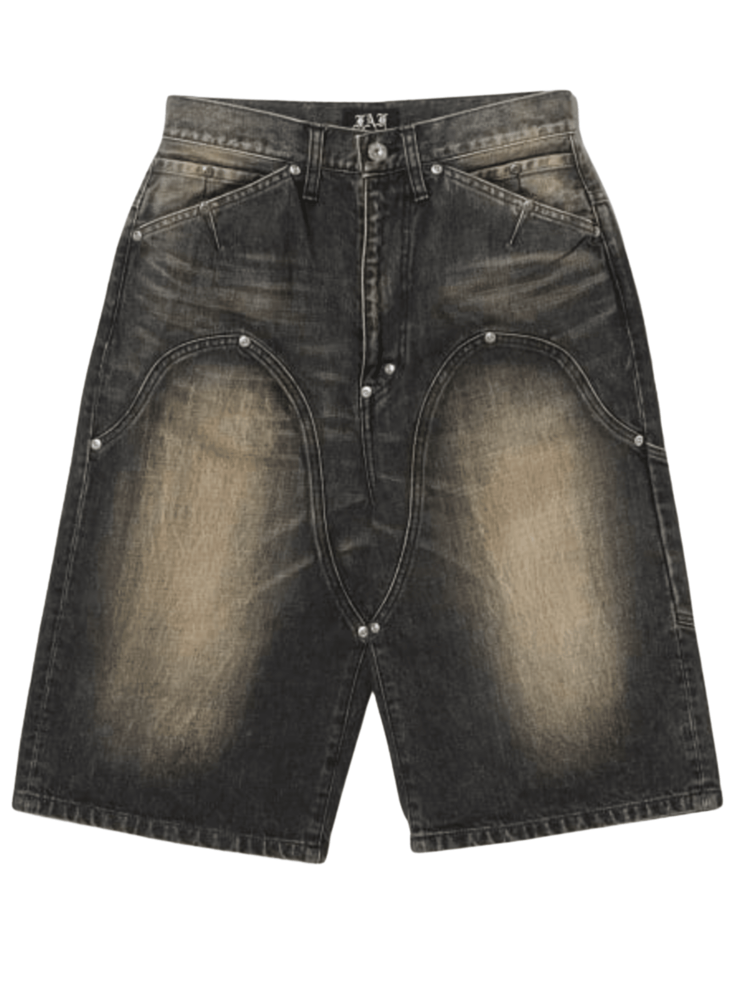 NEWCOMMUNE Baggy Denim Shorts Black - LIKELIHOOD