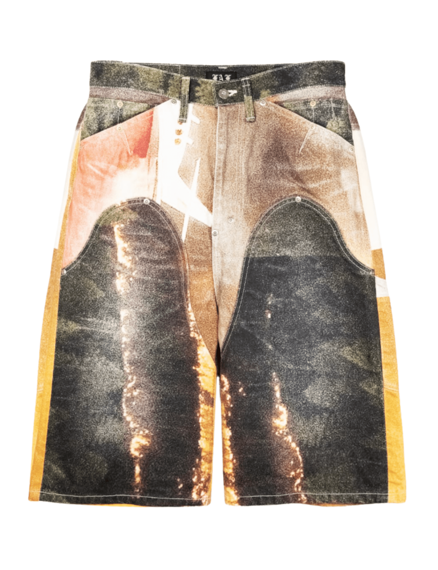 NEWCOMMUNE Baggy Denim Shorts Forest - LIKELIHOOD