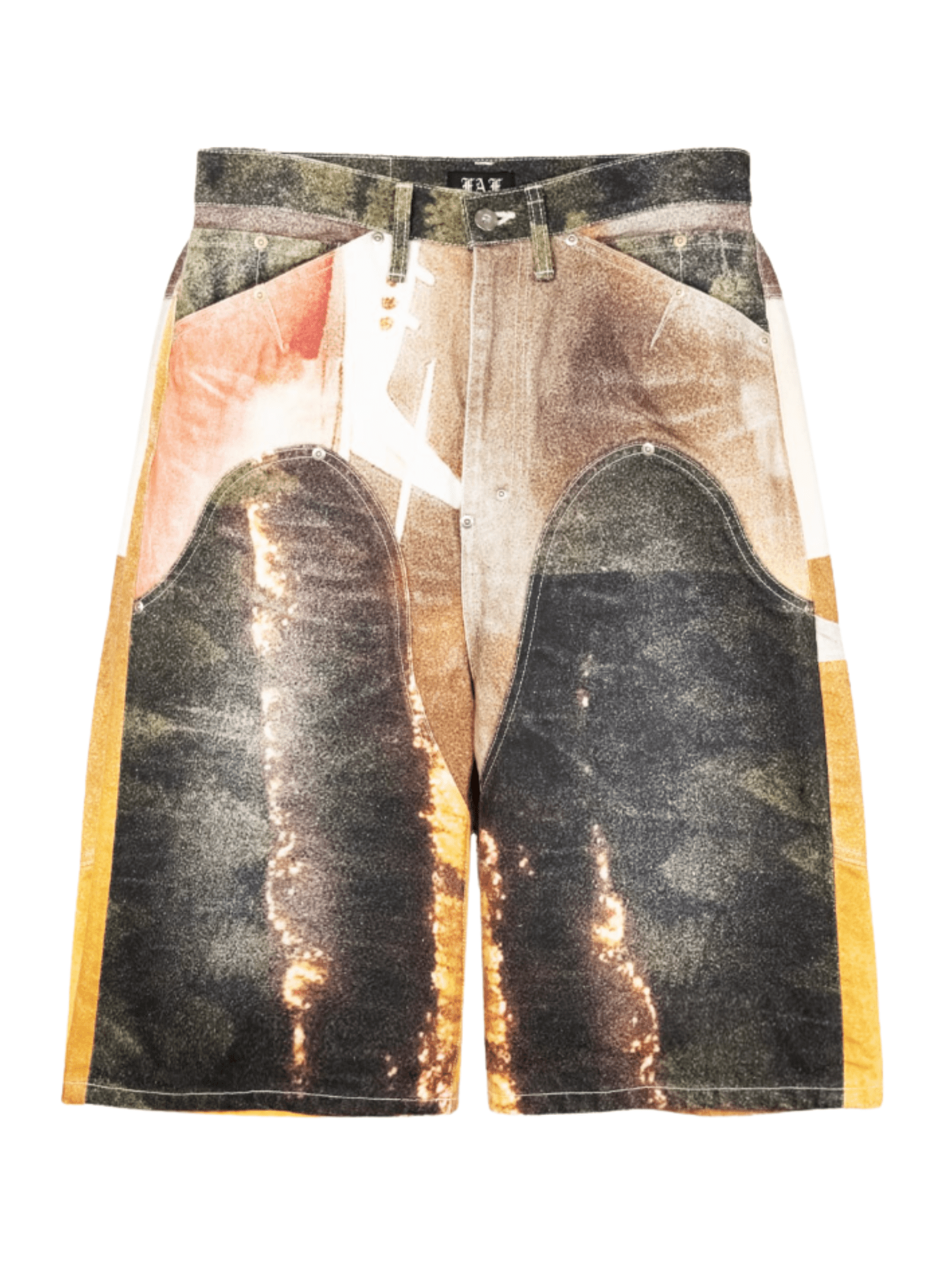 NEWCOMMUNE Baggy Denim Shorts Forest - LIKELIHOOD
